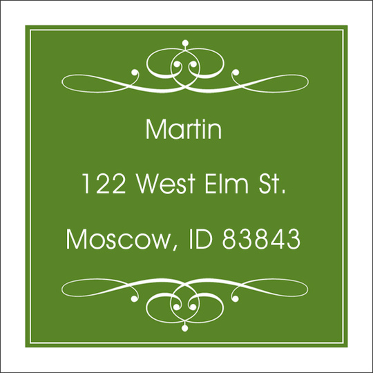 Elegant Green Square Address Labels